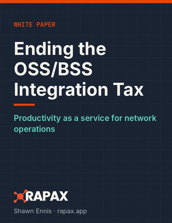 Cover of the Rapax white paper Ending the OSS/BSS Integration Tax
